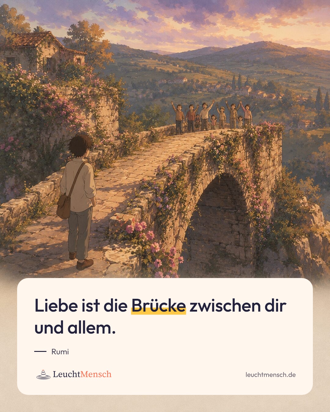 „Liebe ist die Brücke zwischen dir und allem.“ Rumi